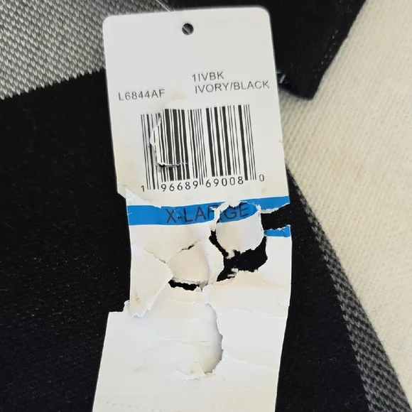 Nina Leonard Black and Gray Long Sleeve Dress - Picture 4 of 5